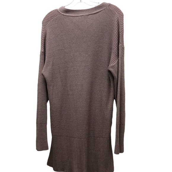 Maurices W S M Rose Pink Knit V-Neck High/Low Hem Sweater with Dropped Shoulders - Picture 2 of 7